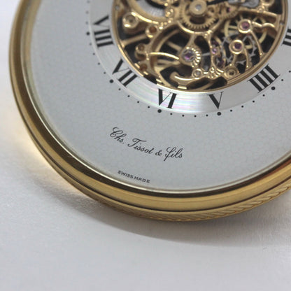 絶版モデルのティソ / TISSOT /ゴールドカラー/ スケルトン/薄型 / ヴィンテージ / tissot-1047　文字盤下部