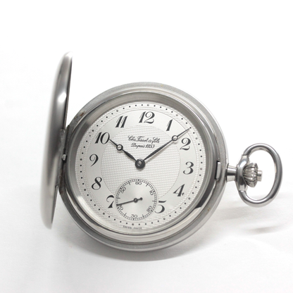 絶版モデルのティソ（TISSOT）/ ヴィンテージウォッチ / シルバーカラー ハンターケース /アラビア数字/ 手巻き式 / 懐中時計 / tissot-1052