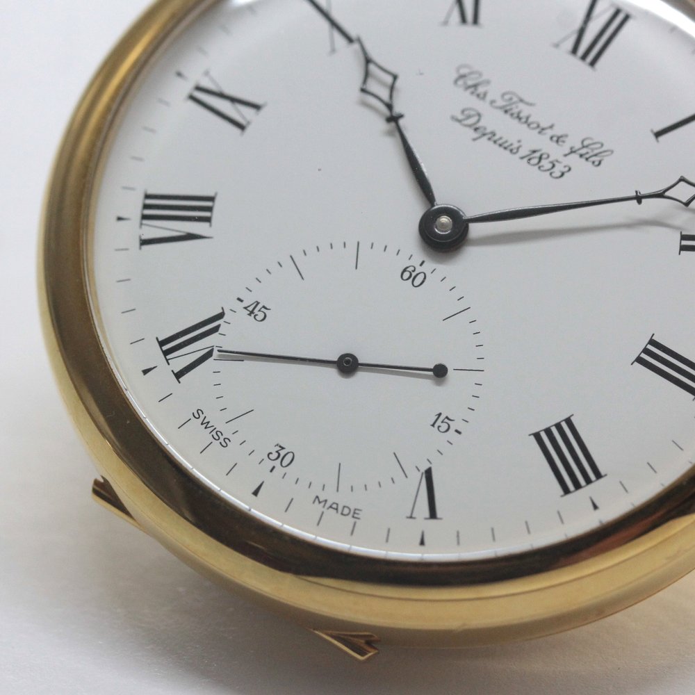 絶版モデルのティソ / TISSOT /ゴールドカラー/ 鍵巻き式懐中時計 / ヴィンテージ / tissot-1053