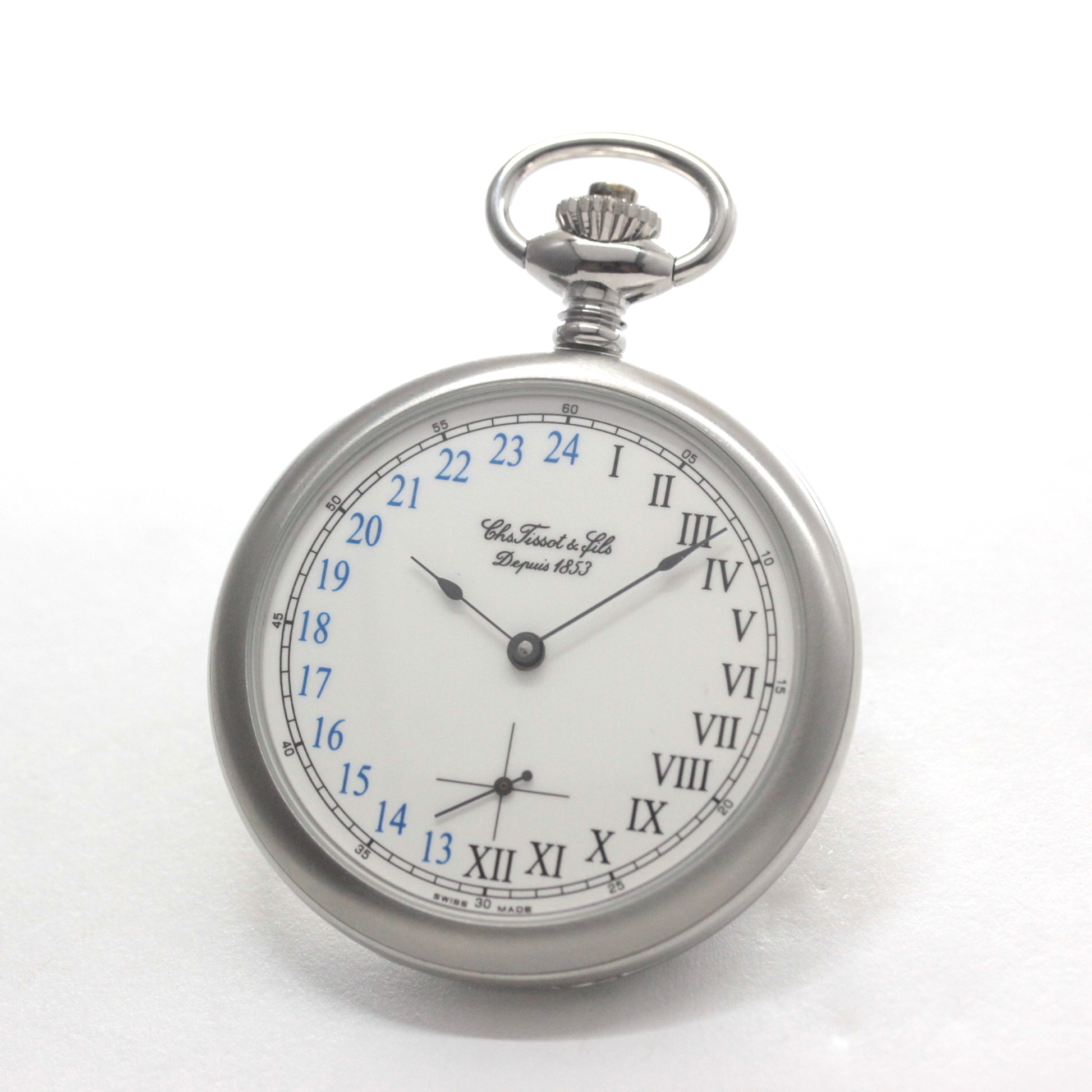 TISSOT 懐中時計 手巻き　稼働品 絶版モデルのティソ / TISSOT /24時間時計/ 手巻き式 / ヴィンテージ