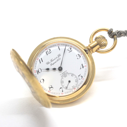 1853年創業のスイスブランド、ティソのナポレオンタイプ懐中時計 絶版モデルのティソ（TISSOT）　ハーフハンター懐中時計　tissot-1057