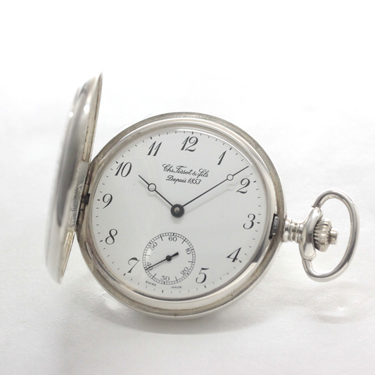 絶版モデルのティソ（TISSOT）/ 銀無垢懐中時計 / tissot-1059