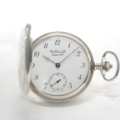 絶版モデルのティソ（TISSOT）/ 銀無垢懐中時計 / tissot-1059　正面