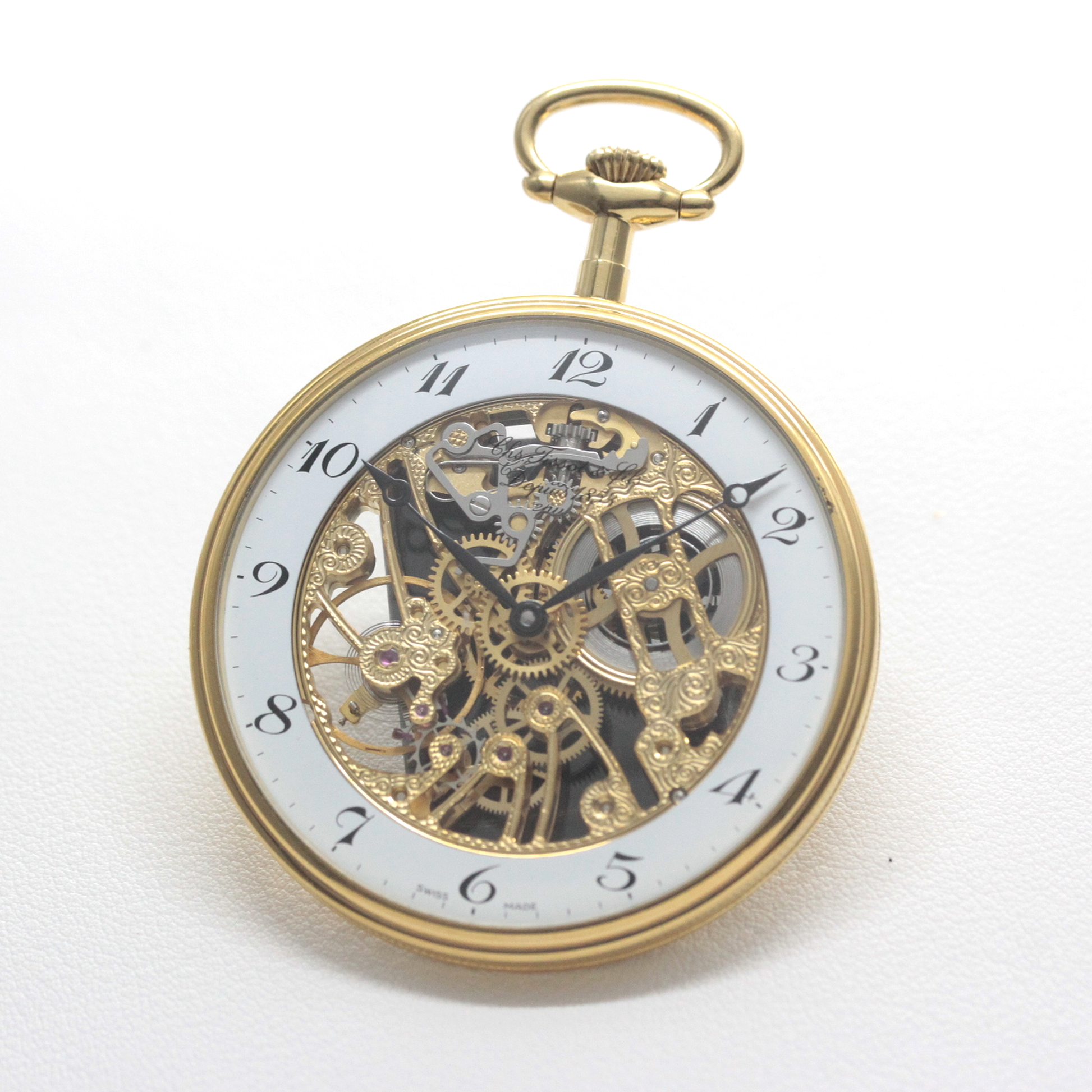 絶版モデルのティソ / TISSOT /ゴールドカラー/アラビア数字/スケルトン 懐中時計 /ヴィンテージ /tissot-1063