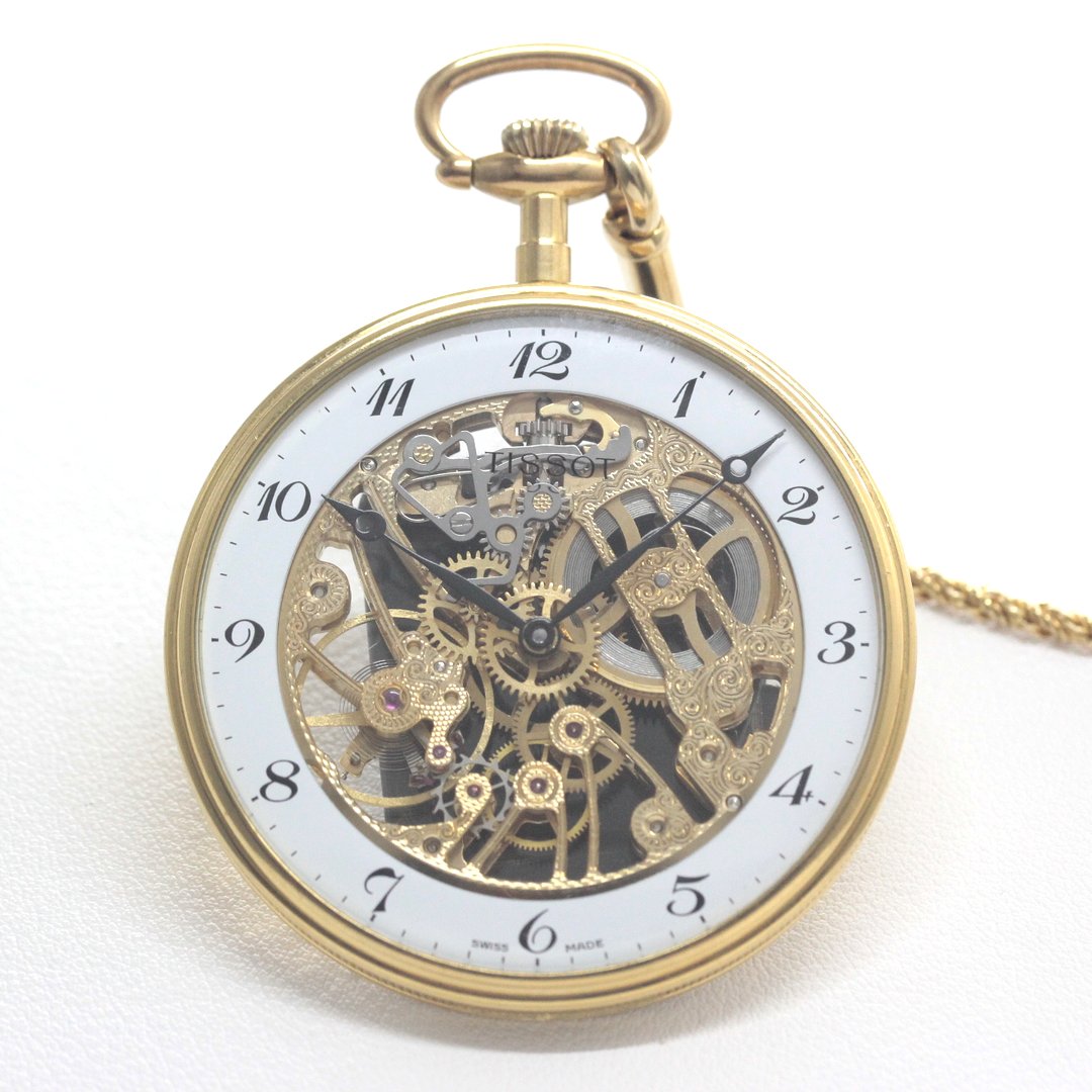 ティソ スケルトン 懐中時計 tissot-1067　正面