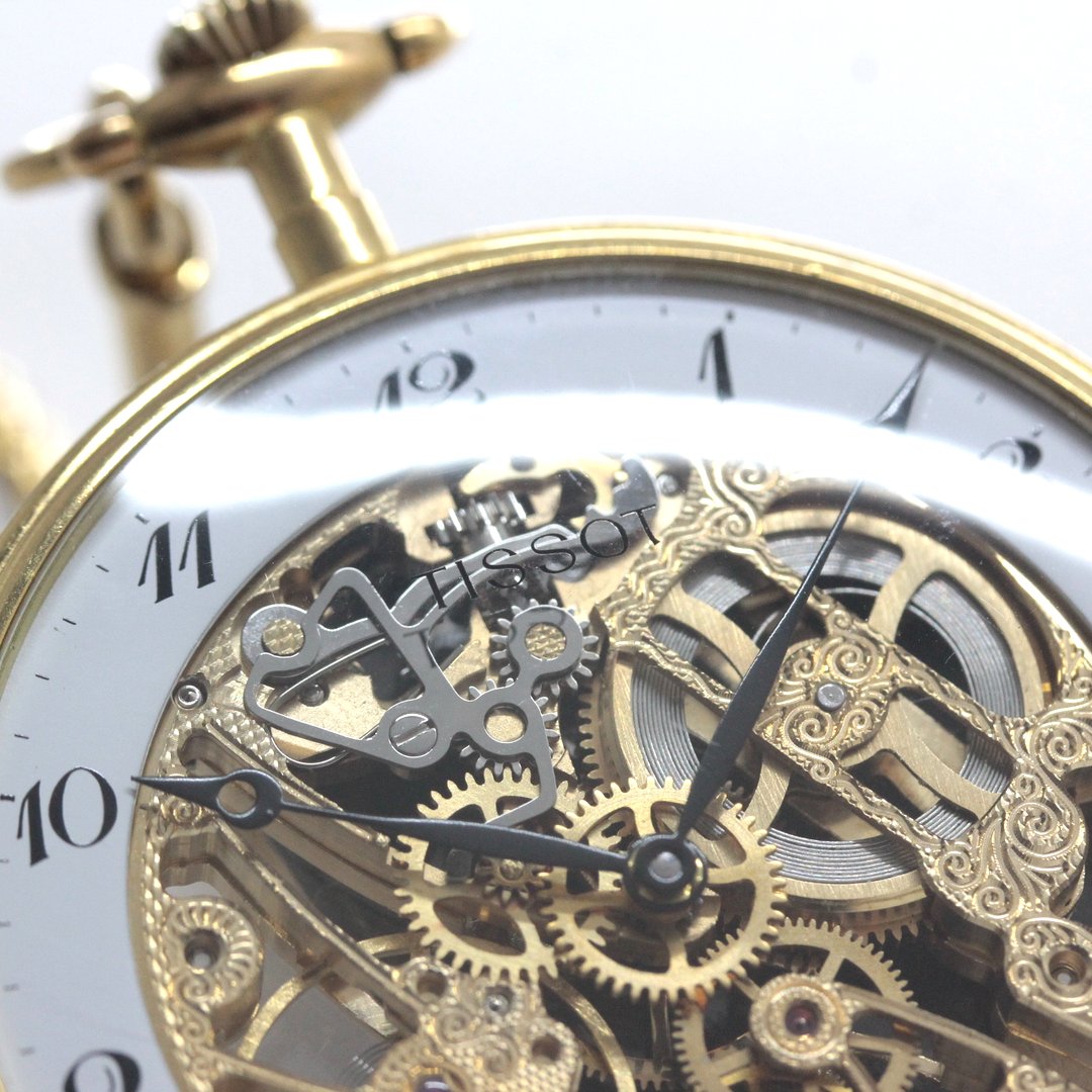 ティソ スケルトン 懐中時計 tissot-1067　文字盤TISSOTロゴ