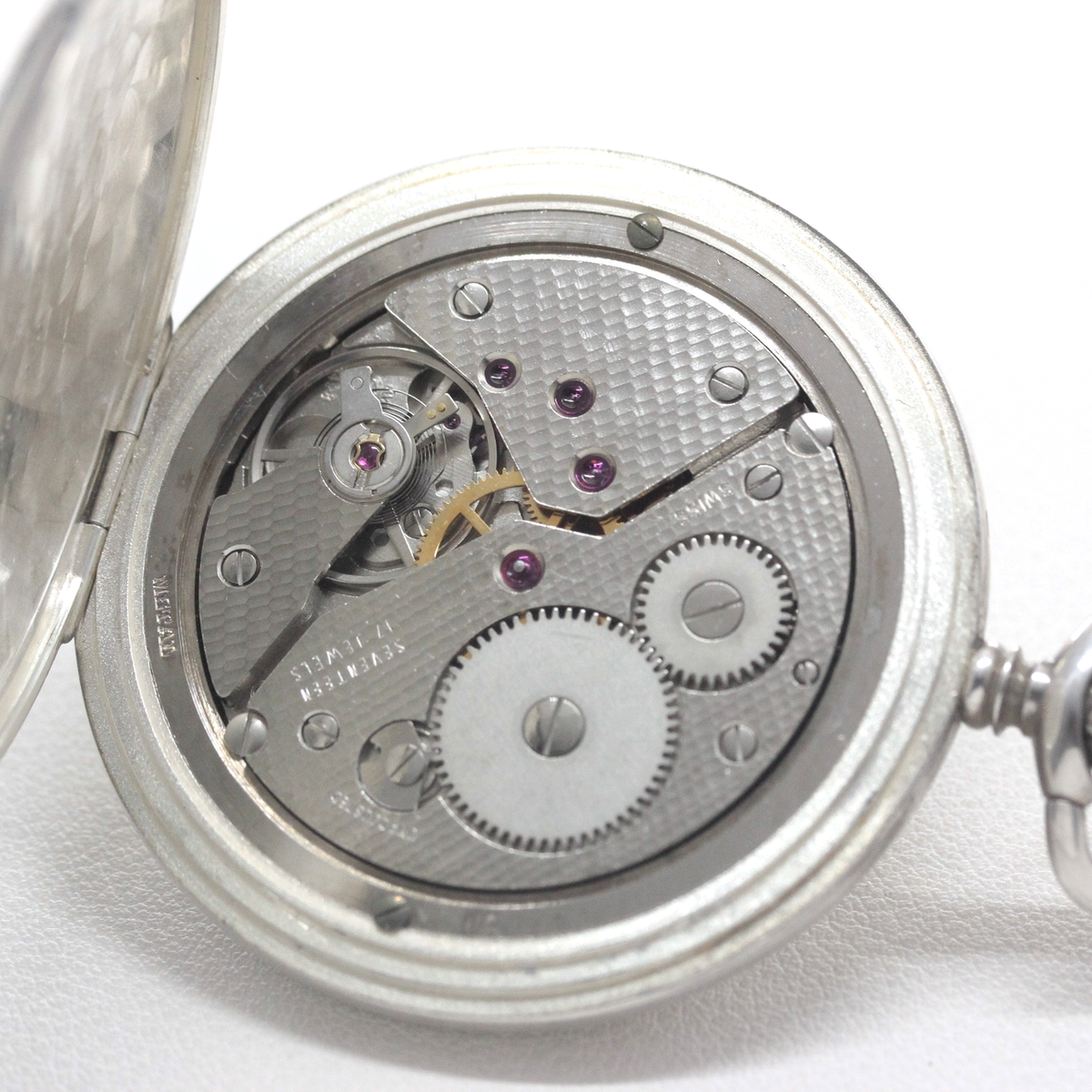 ティソ(TISSOT) 銀無垢 懐中時計 ヴィンテージ ハンターケース  tissot-1071 ケース表外側 機械内部 ユニタス
6498ムーブメント