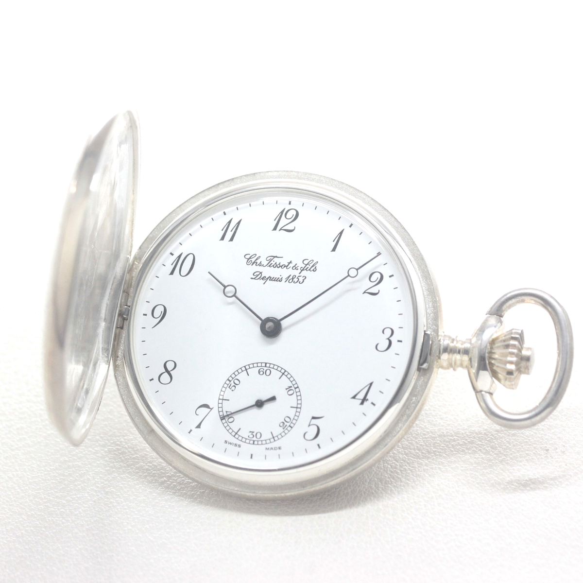 ティソ(TISSOT) 銀無垢 懐中時計 手巻き式 ヴィンテージ ハンターケース tissot-1073