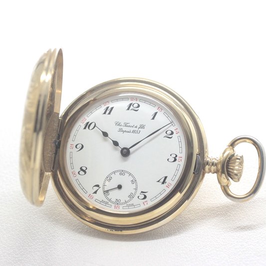 ティソ(TISSOT) 懐中時計 ゴールドカラー ヴィンテージ ハーフハンター ナポレオン tissot-1074