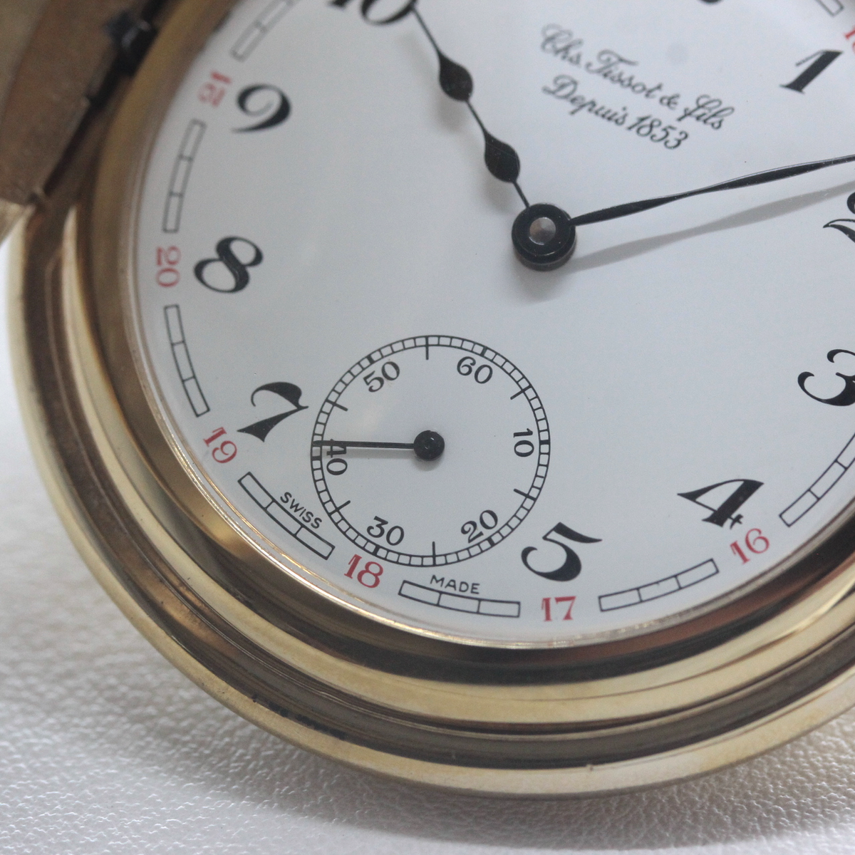 ティソ(TISSOT) 懐中時計 ゴールドカラー ヴィンテージ ハーフハンター ナポレオン tissot-1074 スモールセコンド