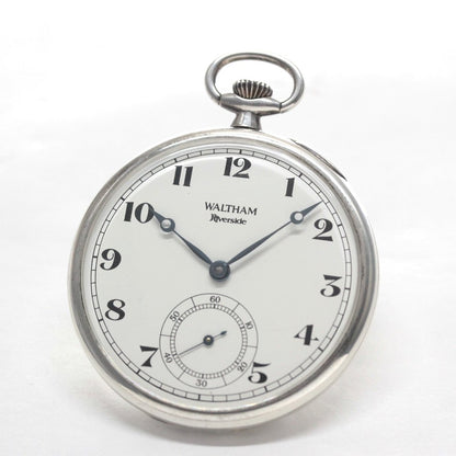 アンティークウォルサム（WALTHAM）リバーサイド復刻版/シルバー925懐中時計/waltham-108