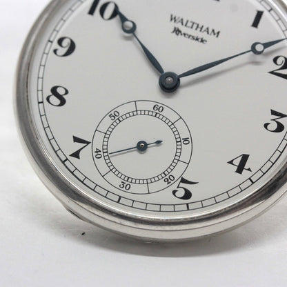 アンティークウォルサム（WALTHAM）リバーサイド復刻版/シルバー925懐中時計/waltham-108