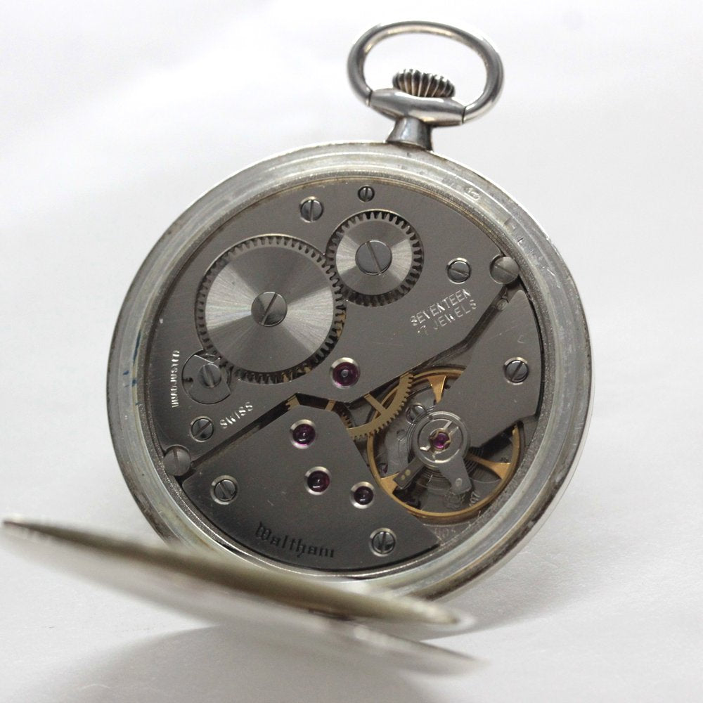 アンティークウォルサム（WALTHAM）リバーサイド復刻版/シルバー925懐中時計/waltham-108