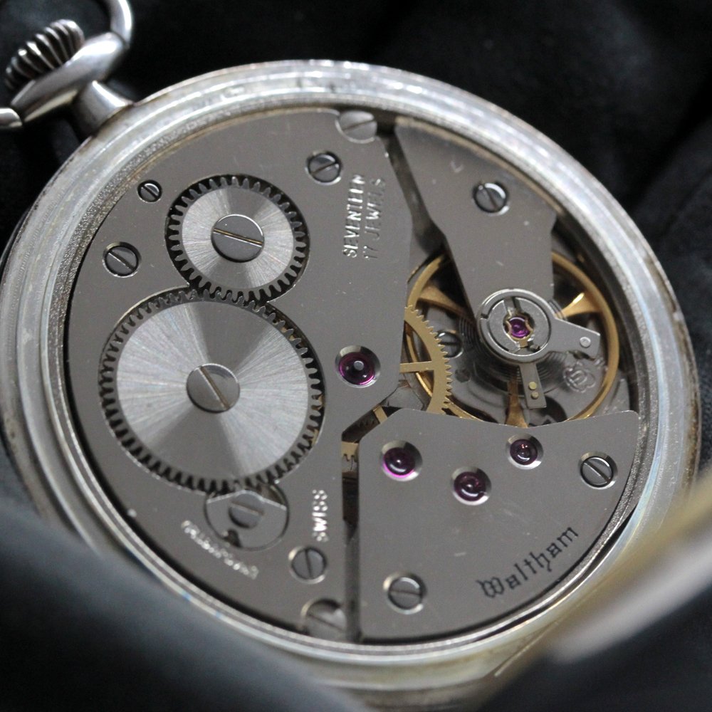 アンティークウォルサム（WALTHAM）リバーサイド復刻版/シルバー925