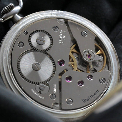 アンティークウォルサム（WALTHAM）リバーサイド復刻版/シルバー925懐中時計/waltham-108
