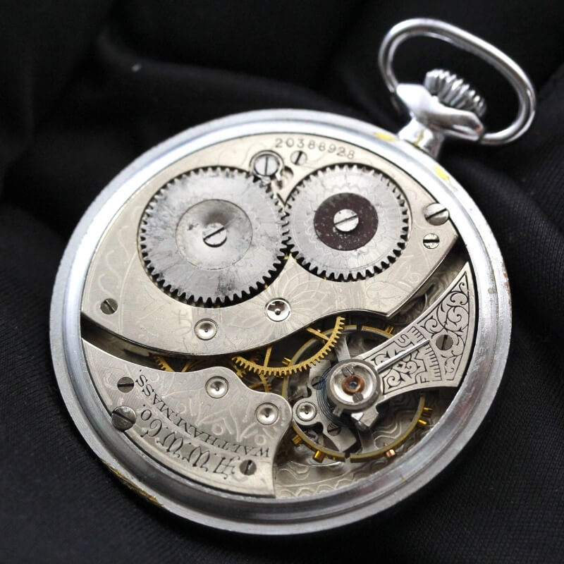 絶版モデルのアメリカンウォルサム（WALTHAM）社製オープンフェイス懐中時計